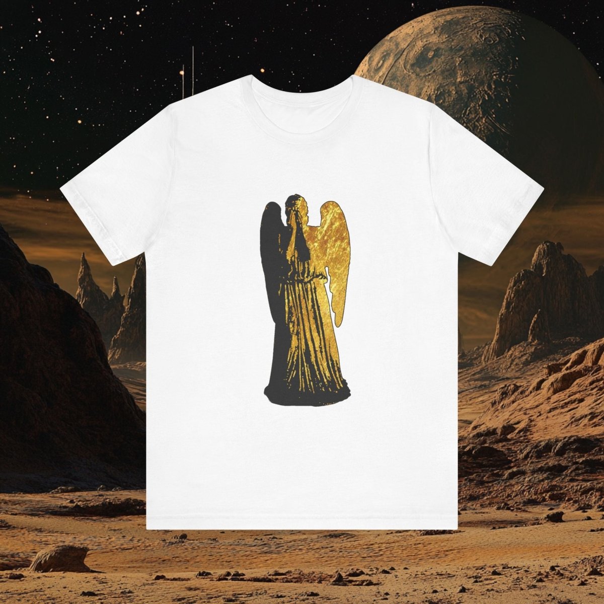 Gold leaf effect Weeping Angel T-shirt - soapbox169 - A Little Gift Shop