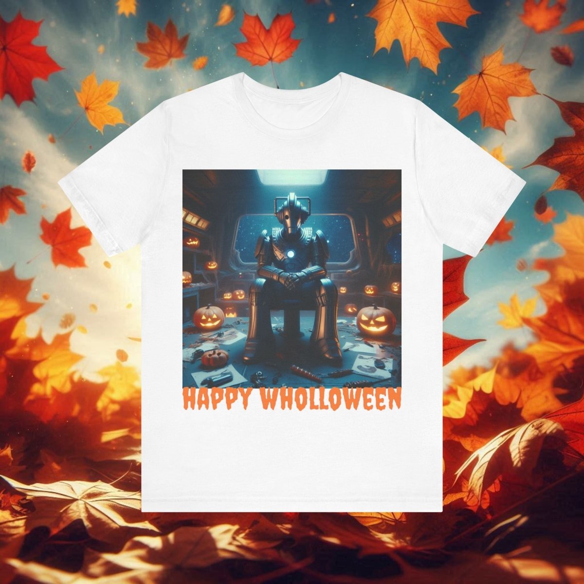 Happy Wholloween Cyberman with no candy T-shirt - soapbox169 - A Little Gift Shop