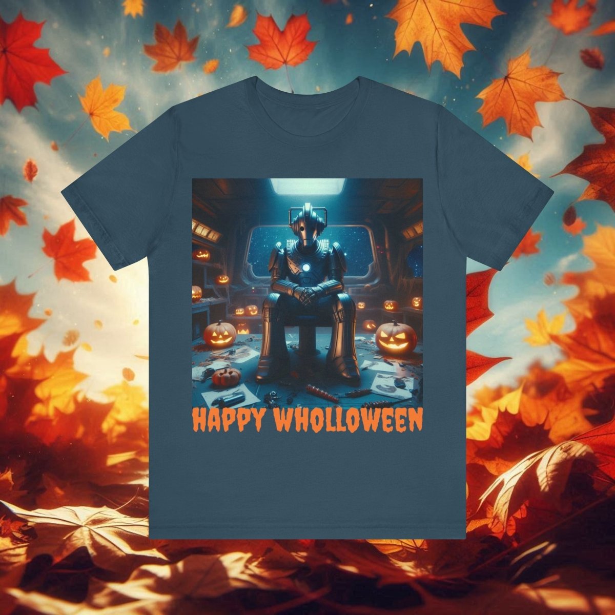 Happy Wholloween Cyberman with no candy T-shirt - soapbox169 - A Little Gift Shop