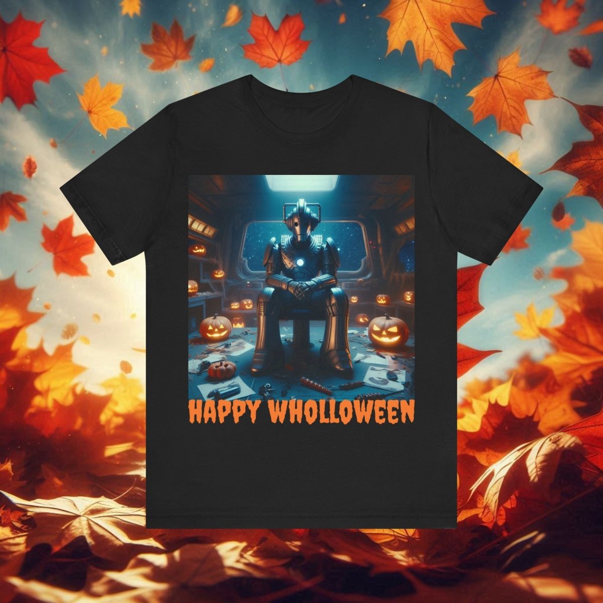 Happy Wholloween Cyberman with no candy T-shirt - soapbox169 - A Little Gift Shop