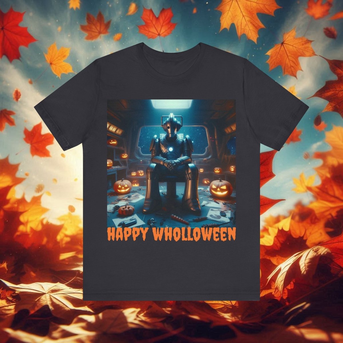 Happy Wholloween Cyberman with no candy T-shirt - soapbox169 - A Little Gift Shop