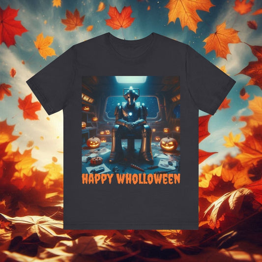 Happy Wholloween Cyberman with no candy T-shirt - soapbox169 - A Little Gift Shop