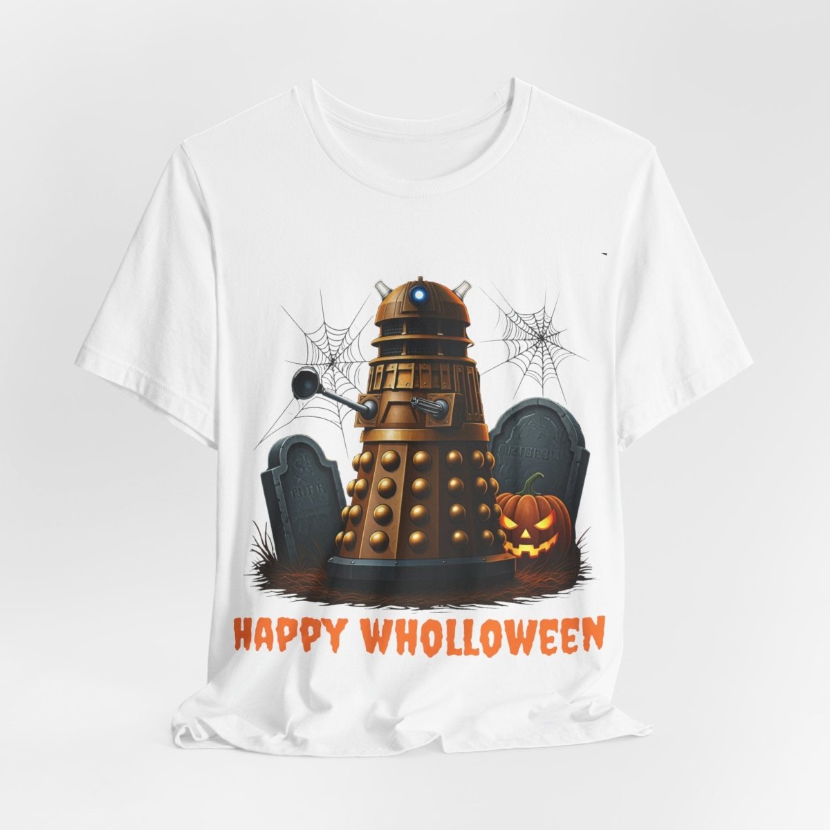 Happy Wholloween Dalek in a graveyard, I know, I know... T-shirt - soapbox169 - A Little Gift Shop