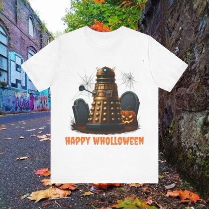 Happy Wholloween Dalek in a graveyard, I know, I know... T-shirt - soapbox169 - A Little Gift Shop