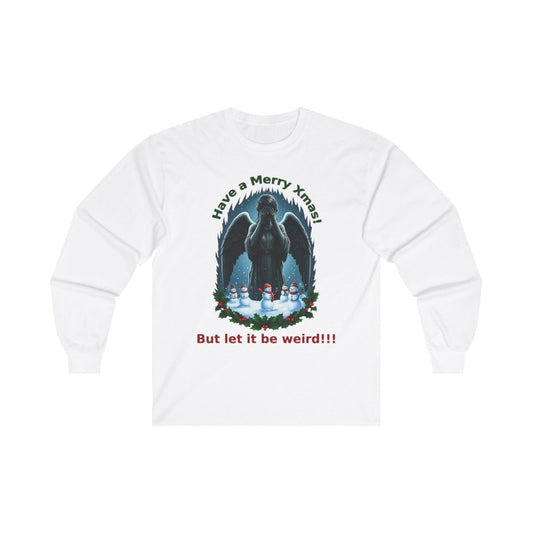 Have a weird Xmas! Weeping Angel Long Sleeve T-shirt with some cute Snowmen - soapbox169 - A Little Gift Shop