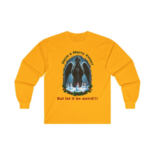 Have a weird Xmas! Weeping Angel Long Sleeve T-shirt with some cute Snowmen - soapbox169 - A Little Gift Shop