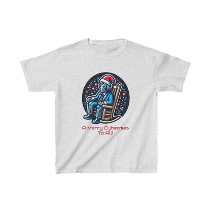 Moderately tired Cyber Santa in a rocking chair - Kids Heavy Cotton T-shirt - soapbox169 - A Little Gift Shop