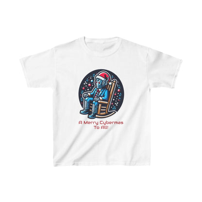 Moderately tired Cyber Santa in a rocking chair - Kids Heavy Cotton T-shirt - soapbox169 - A Little Gift Shop