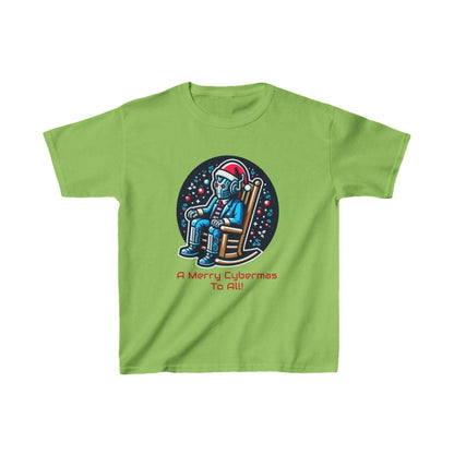 Moderately tired Cyber Santa in a rocking chair - Kids Heavy Cotton T-shirt - soapbox169 - A Little Gift Shop