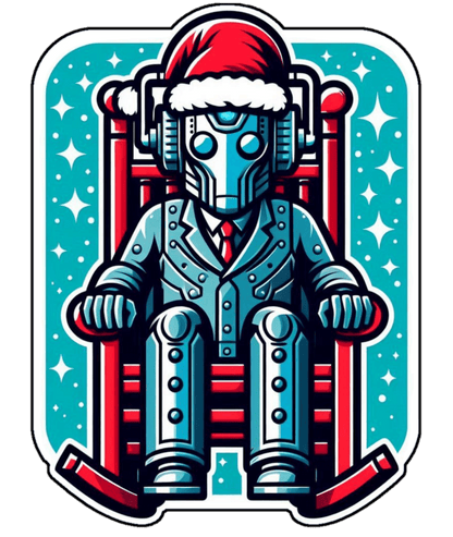 Slightly tired Cyber Santa in a rocking chair - Kids Heavy Cotton T-shirt - Kids clothes