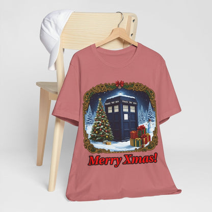 TARDIS in a Winter Wonderland T-shirt - soapbox169 - A Little Gift Shop