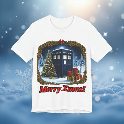 TARDIS in a Winter Wonderland T-shirt - soapbox169 - A Little Gift Shop