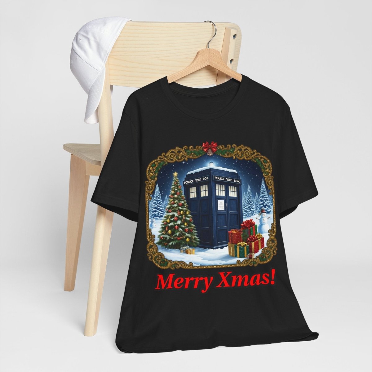 TARDIS in a Winter Wonderland T-shirt - soapbox169 - A Little Gift Shop