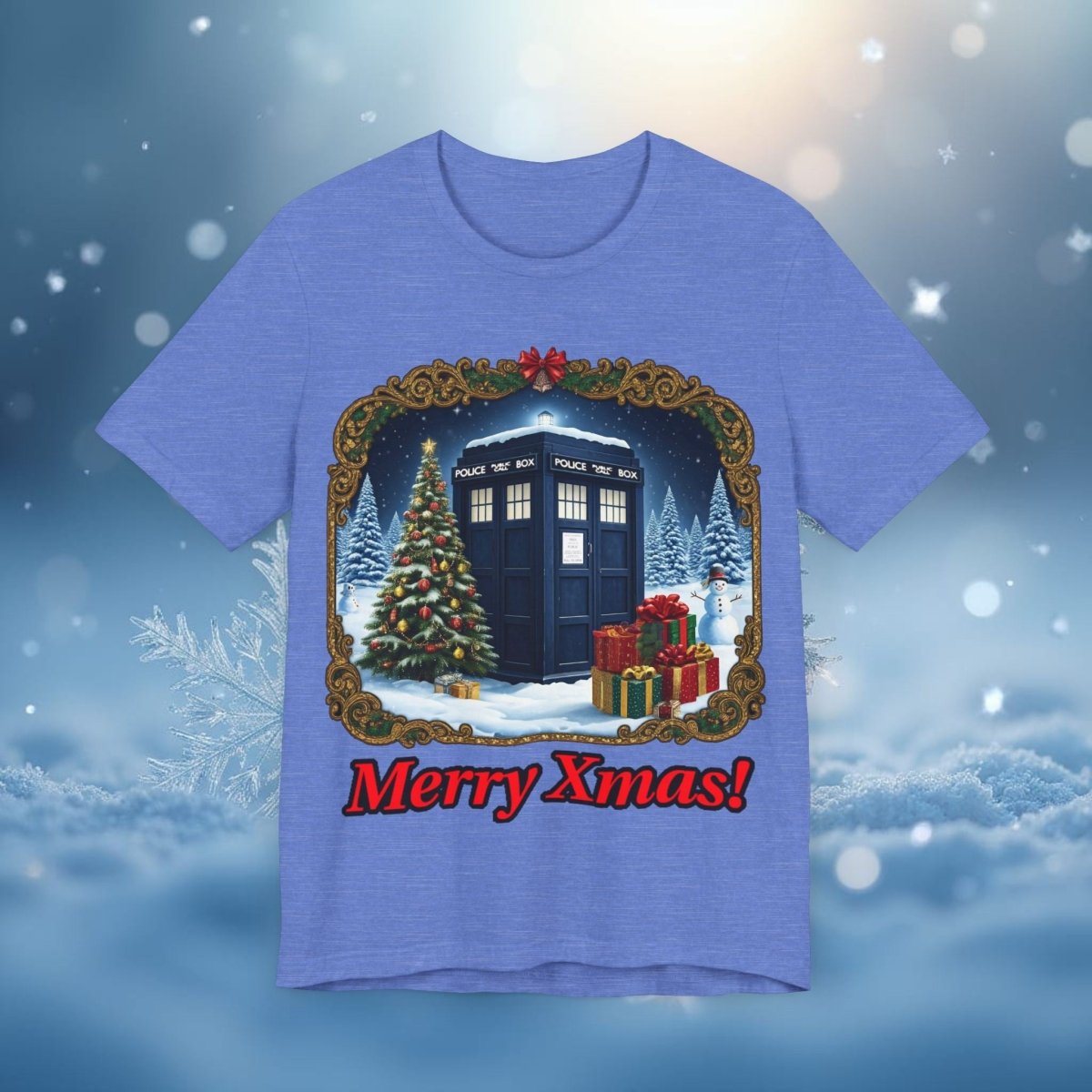 TARDIS in a Winter Wonderland T-shirt - soapbox169 - A Little Gift Shop