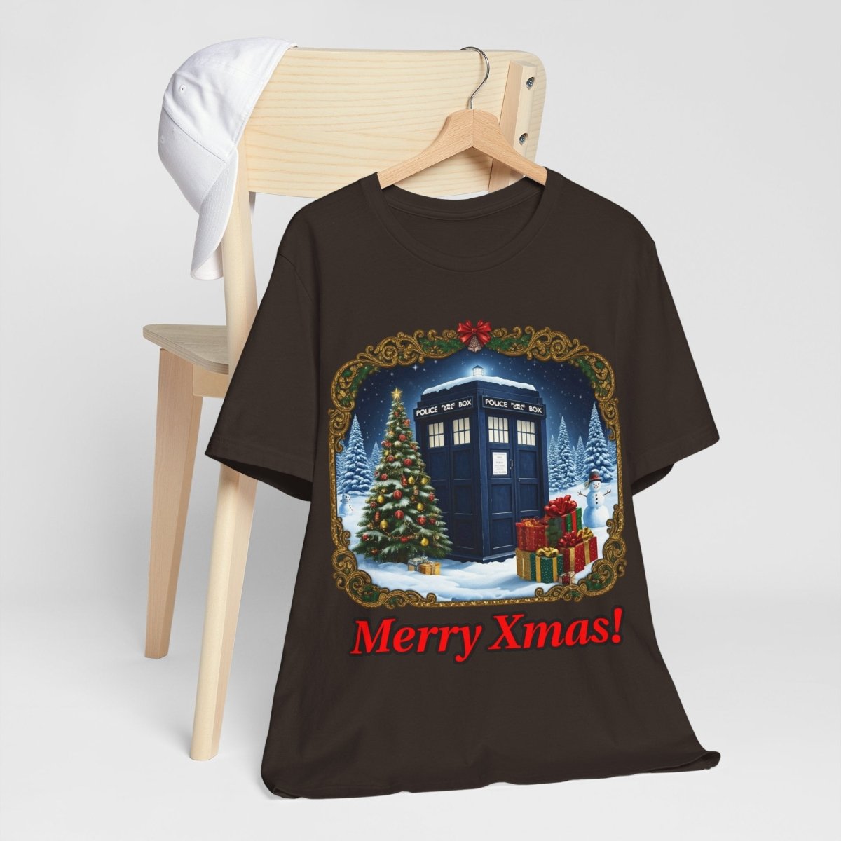 TARDIS in a Winter Wonderland T-shirt - soapbox169 - A Little Gift Shop