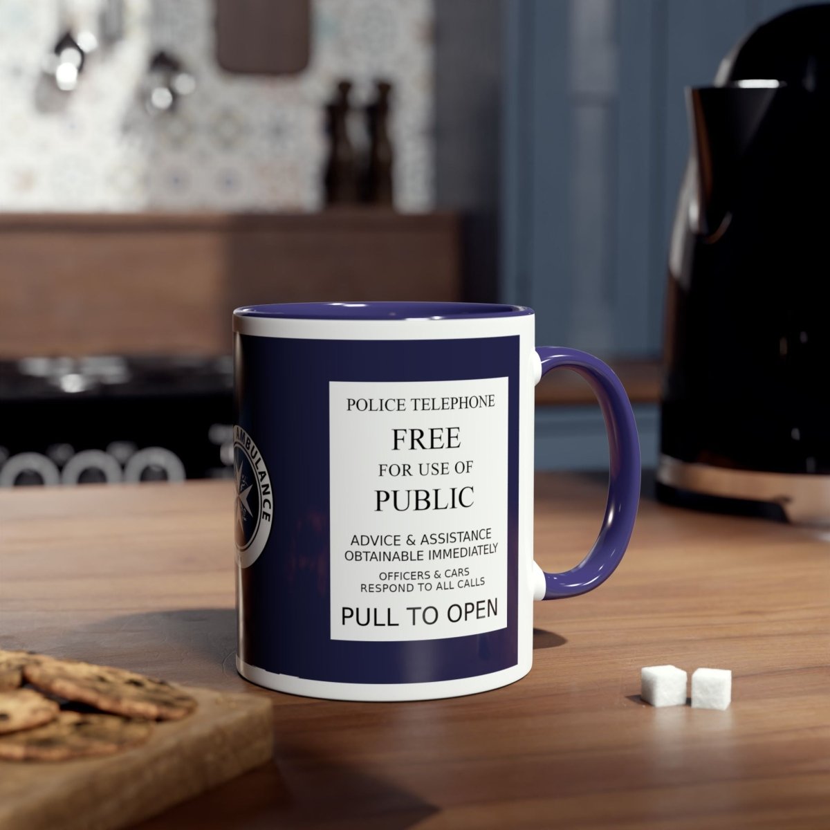 TARDIS Plaque & St. John Ambulance Emblem. Clean plaque version (Available in 11 oz & 15 oz sizes.) - soapbox169 - A Little Gift Shop