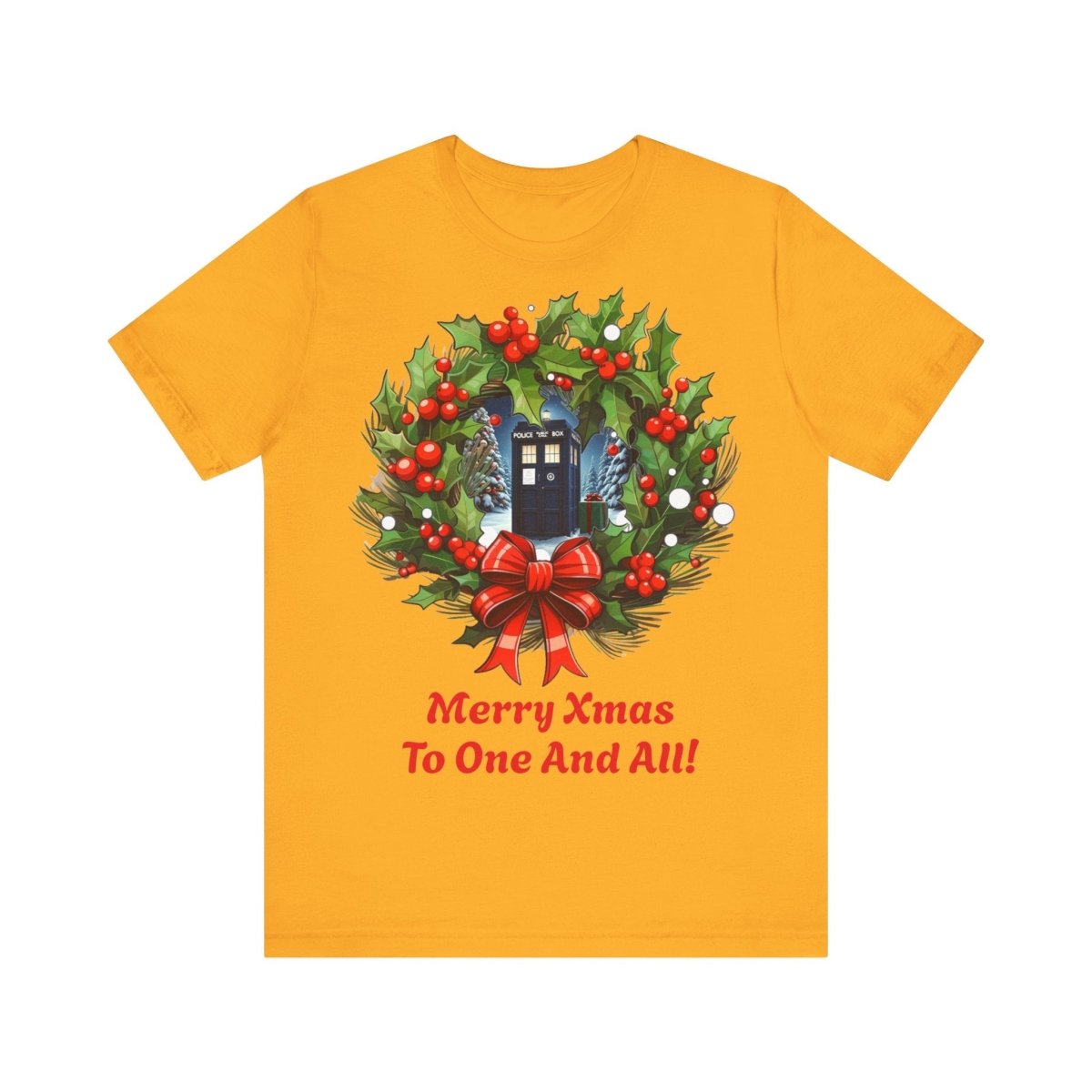 TARDIS Xmas Wreath T-shirt - soapbox169 - A Little Gift Shop