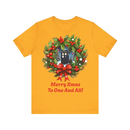 TARDIS Xmas Wreath T-shirt - soapbox169 - A Little Gift Shop
