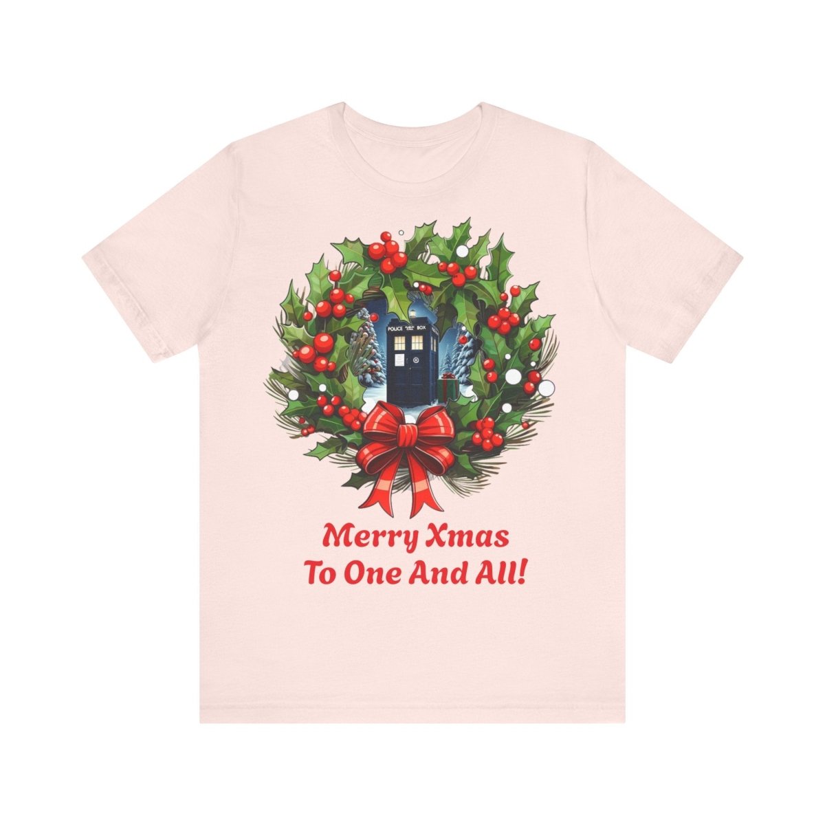 TARDIS Xmas Wreath T-shirt - soapbox169 - A Little Gift Shop