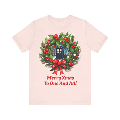 TARDIS Xmas Wreath T-shirt - soapbox169 - A Little Gift Shop