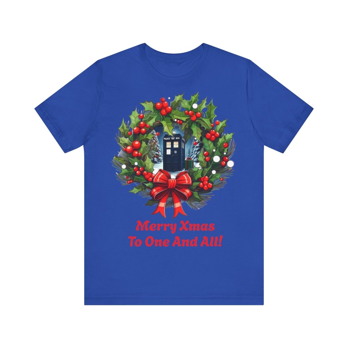TARDIS Xmas Wreath T-shirt - soapbox169 - A Little Gift Shop