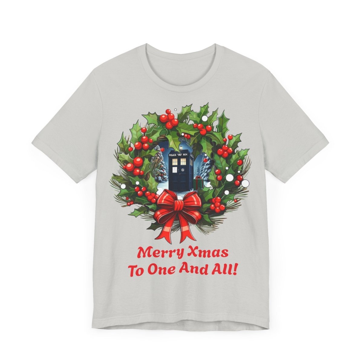 TARDIS Xmas Wreath T-shirt - soapbox169 - A Little Gift Shop