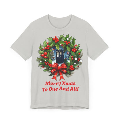 TARDIS Xmas Wreath T-shirt - soapbox169 - A Little Gift Shop