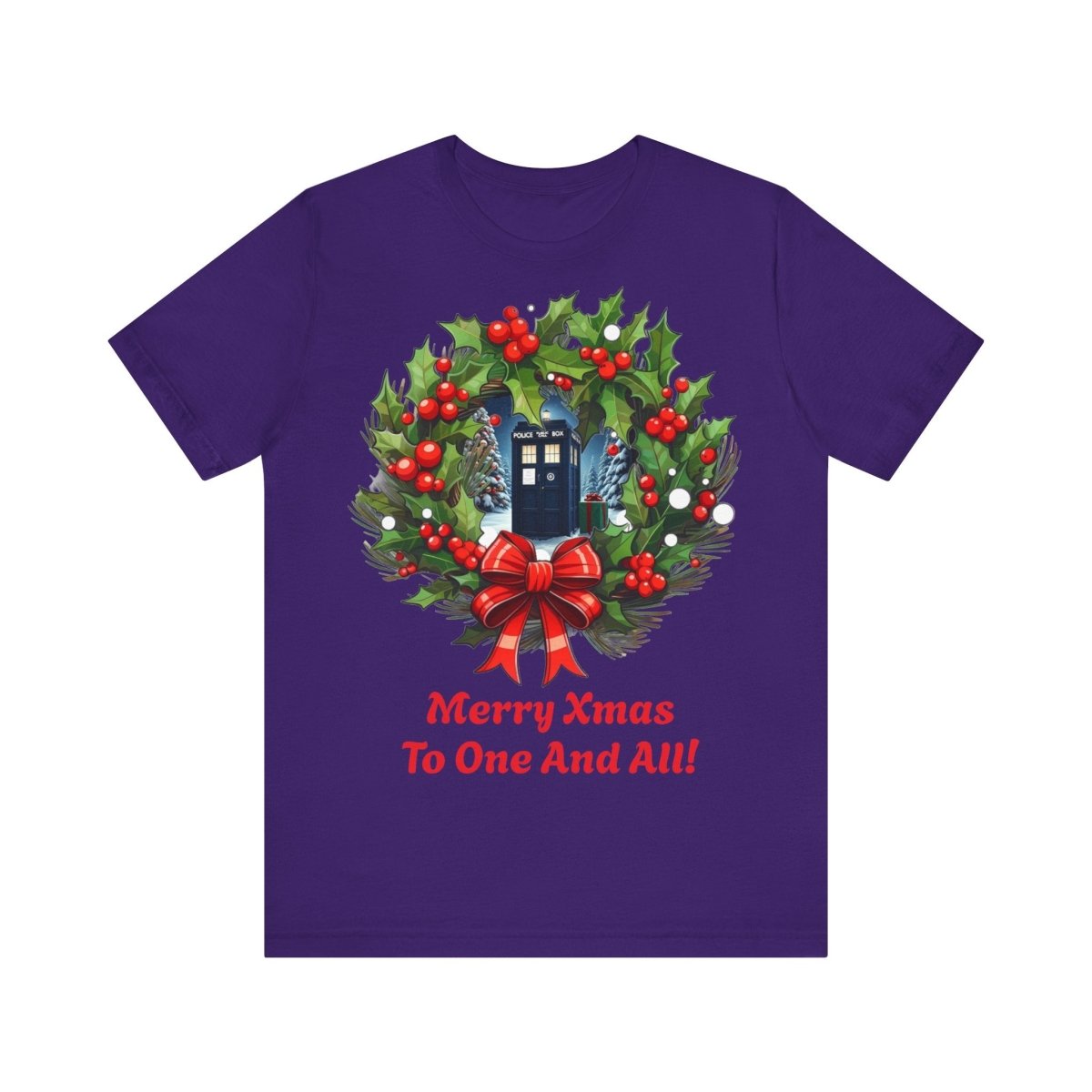 TARDIS Xmas Wreath T-shirt - soapbox169 - A Little Gift Shop