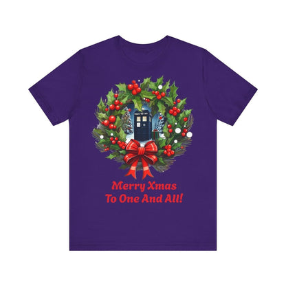 TARDIS Xmas Wreath T-shirt - soapbox169 - A Little Gift Shop