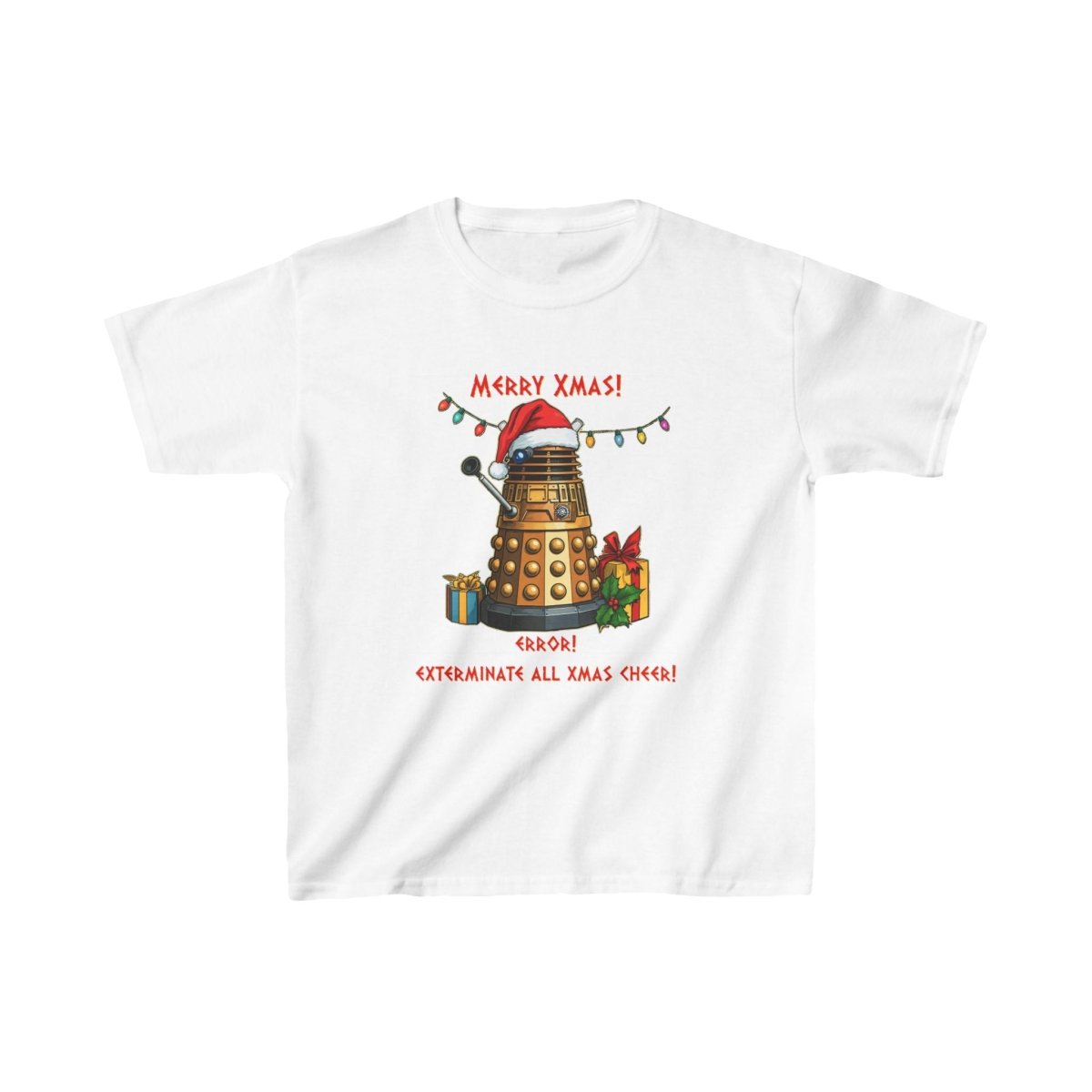 Very Confused Xmas Dalek - Kids Heavy Cotton T-shirt - soapbox169 - A Little Gift Shop
