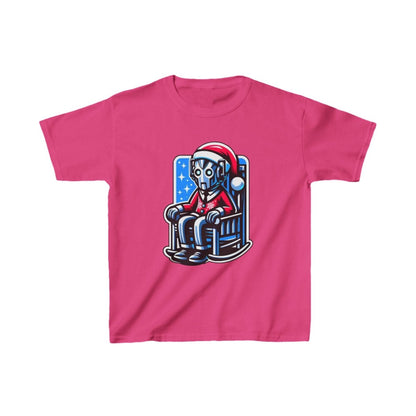 Very tired Cyberman Santa in rocking chair - Kids Heavy Cotton T-shirt - soapbox169 - A Little Gift Shop
