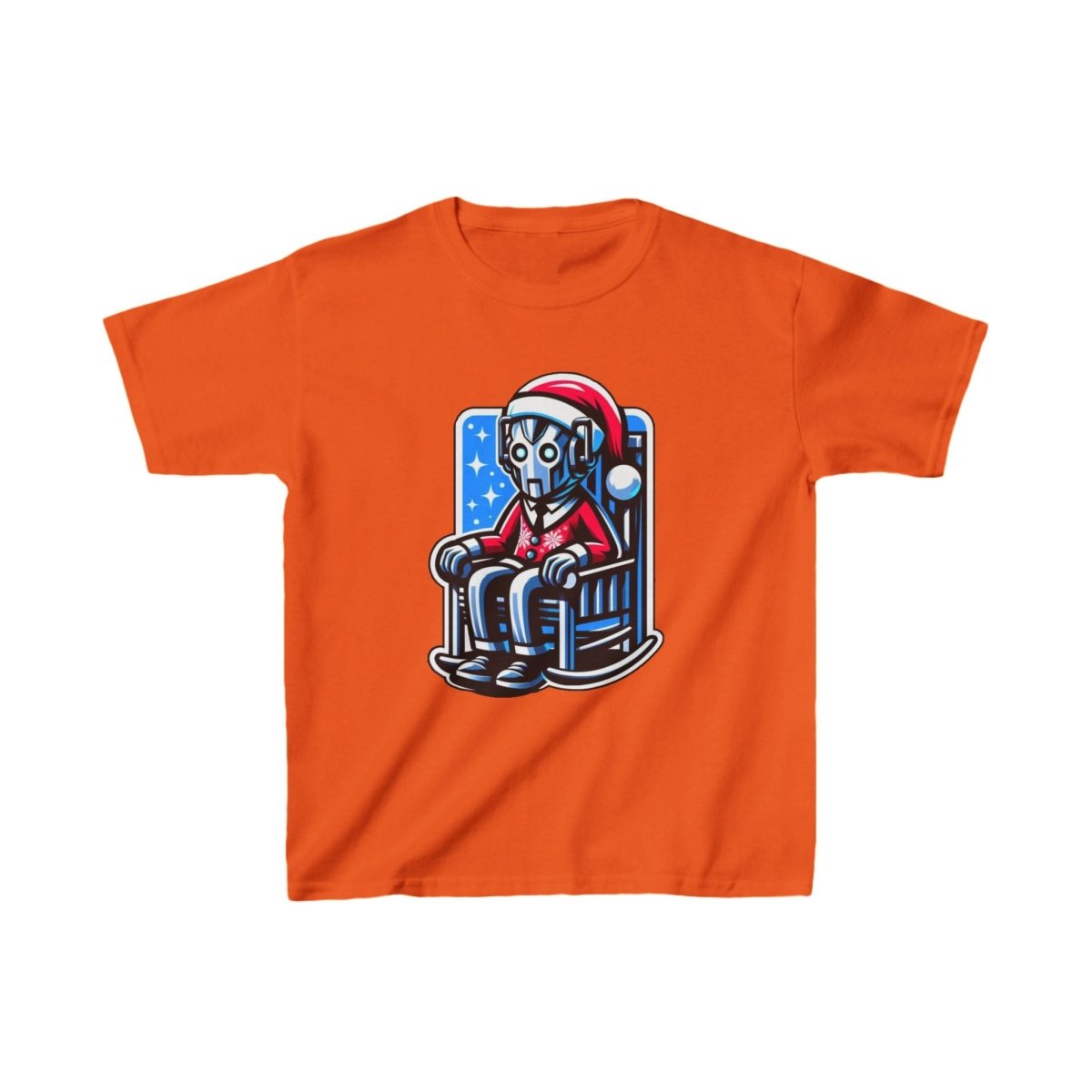 Very tired Cyberman Santa in rocking chair - Kids Heavy Cotton T-shirt - soapbox169 - A Little Gift Shop