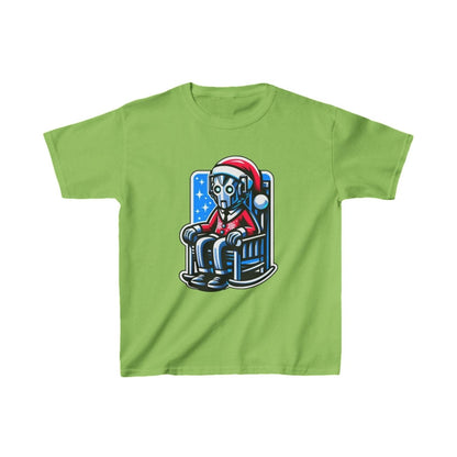Very tired Cyberman Santa in rocking chair - Kids Heavy Cotton T-shirt - soapbox169 - A Little Gift Shop