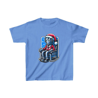 Very tired Cyberman Santa in rocking chair - Kids Heavy Cotton T-shirt - soapbox169 - A Little Gift Shop