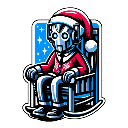 Very tired Cyberman Santa in rocking chair - Kids Heavy Cotton T-shirt - Kids clothes