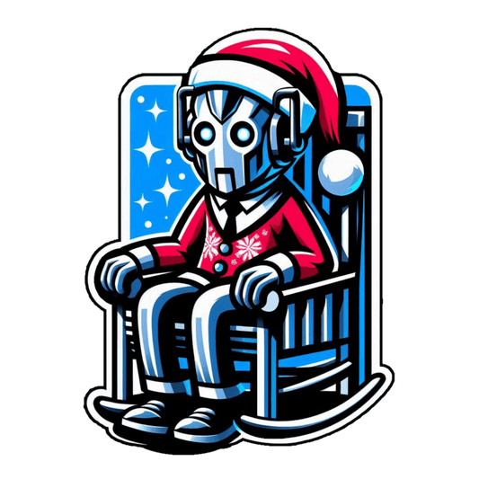 Very tired Cyberman Santa in rocking chair - Kids Heavy Cotton T-shirt - Kids clothes