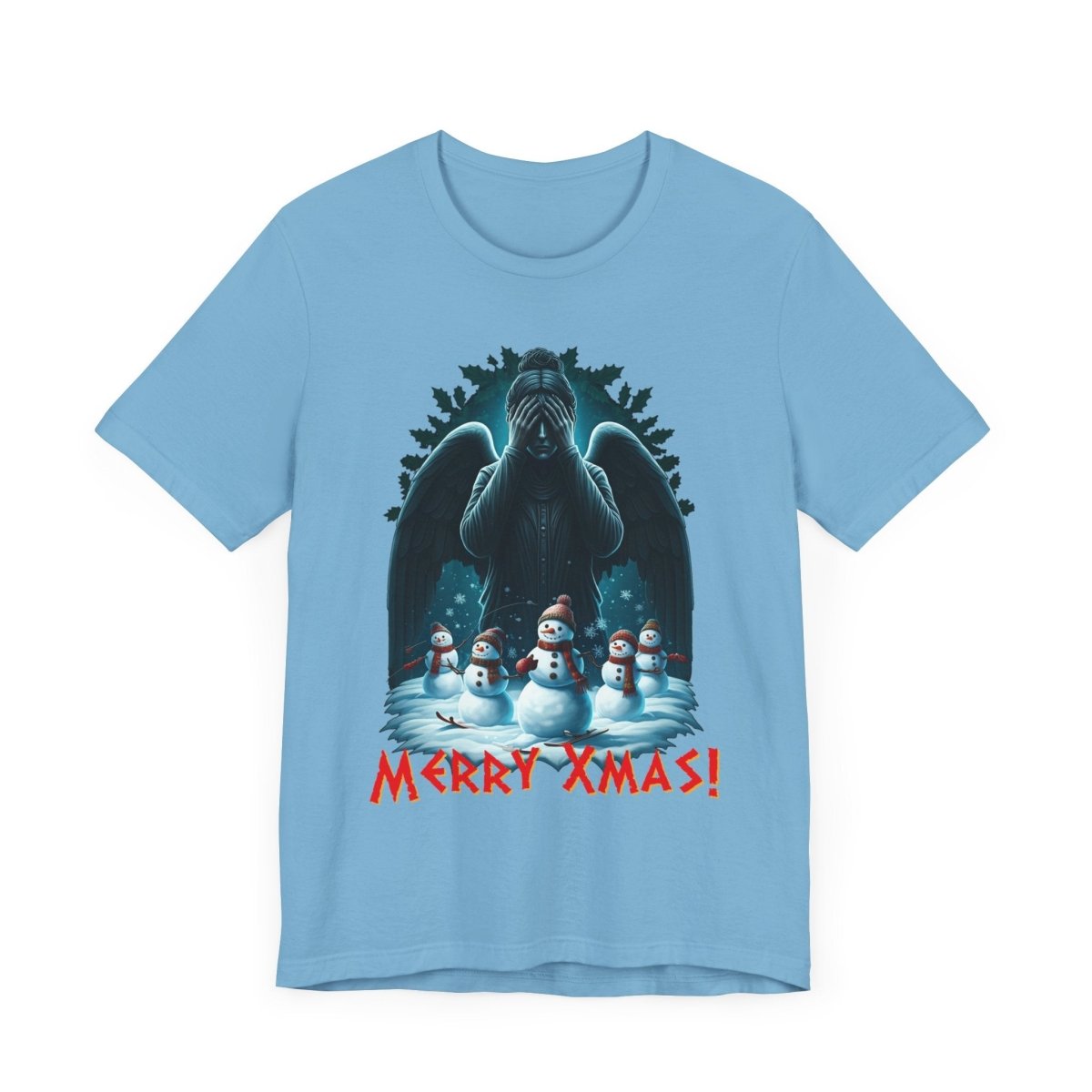 Weeping Angel with Snowmen - Heavy Cotton T-shirt - soapbox169 - A Little Gift Shop