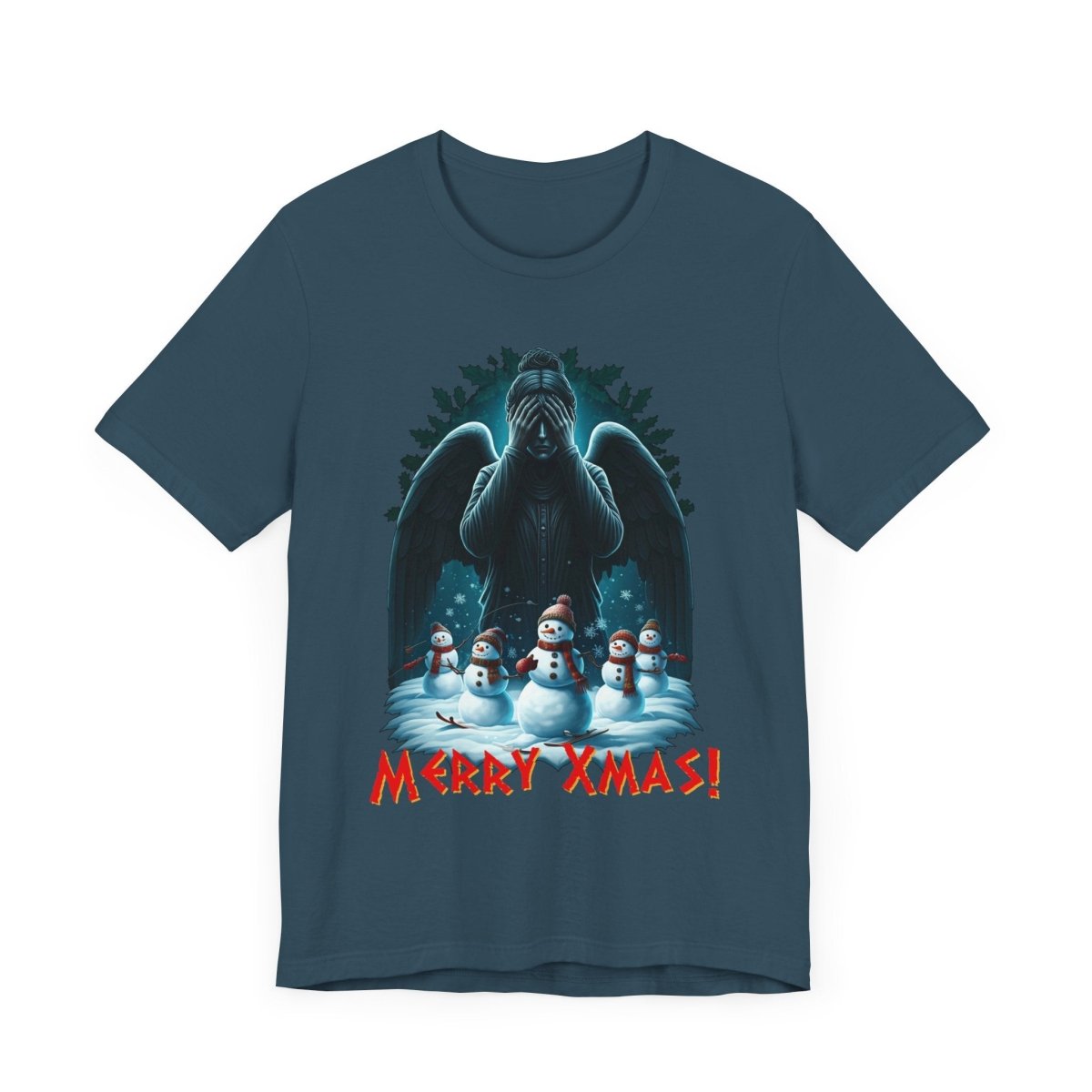 Weeping Angel with Snowmen - Heavy Cotton T-shirt - soapbox169 - A Little Gift Shop