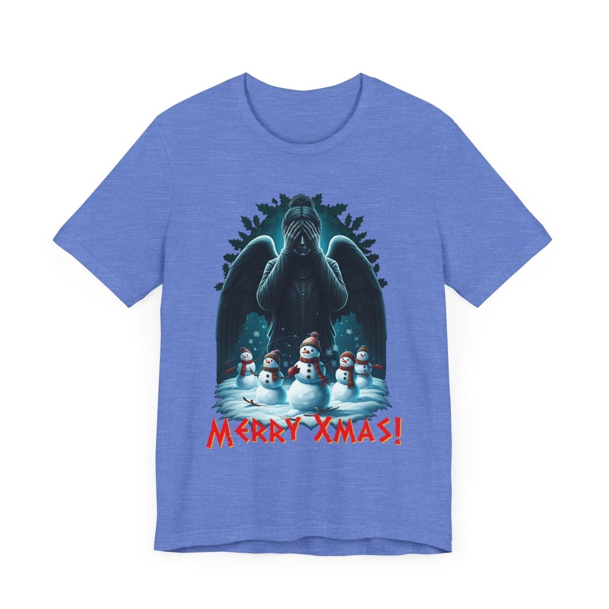 Weeping Angel with Snowmen - Heavy Cotton T-shirt - soapbox169 - A Little Gift Shop