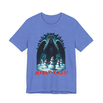 Weeping Angel with Snowmen - Heavy Cotton T-shirt - soapbox169 - A Little Gift Shop