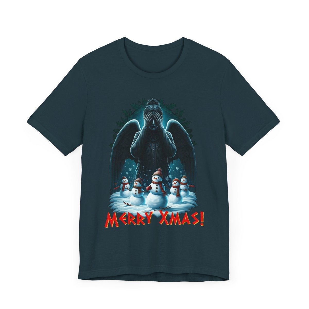 Weeping Angel with Snowmen - Heavy Cotton T-shirt - soapbox169 - A Little Gift Shop