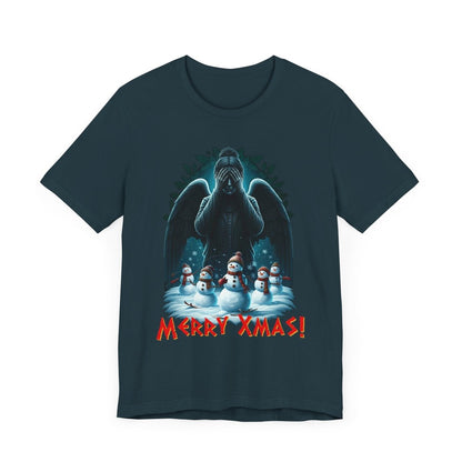 Weeping Angel with Snowmen - Heavy Cotton T-shirt - soapbox169 - A Little Gift Shop