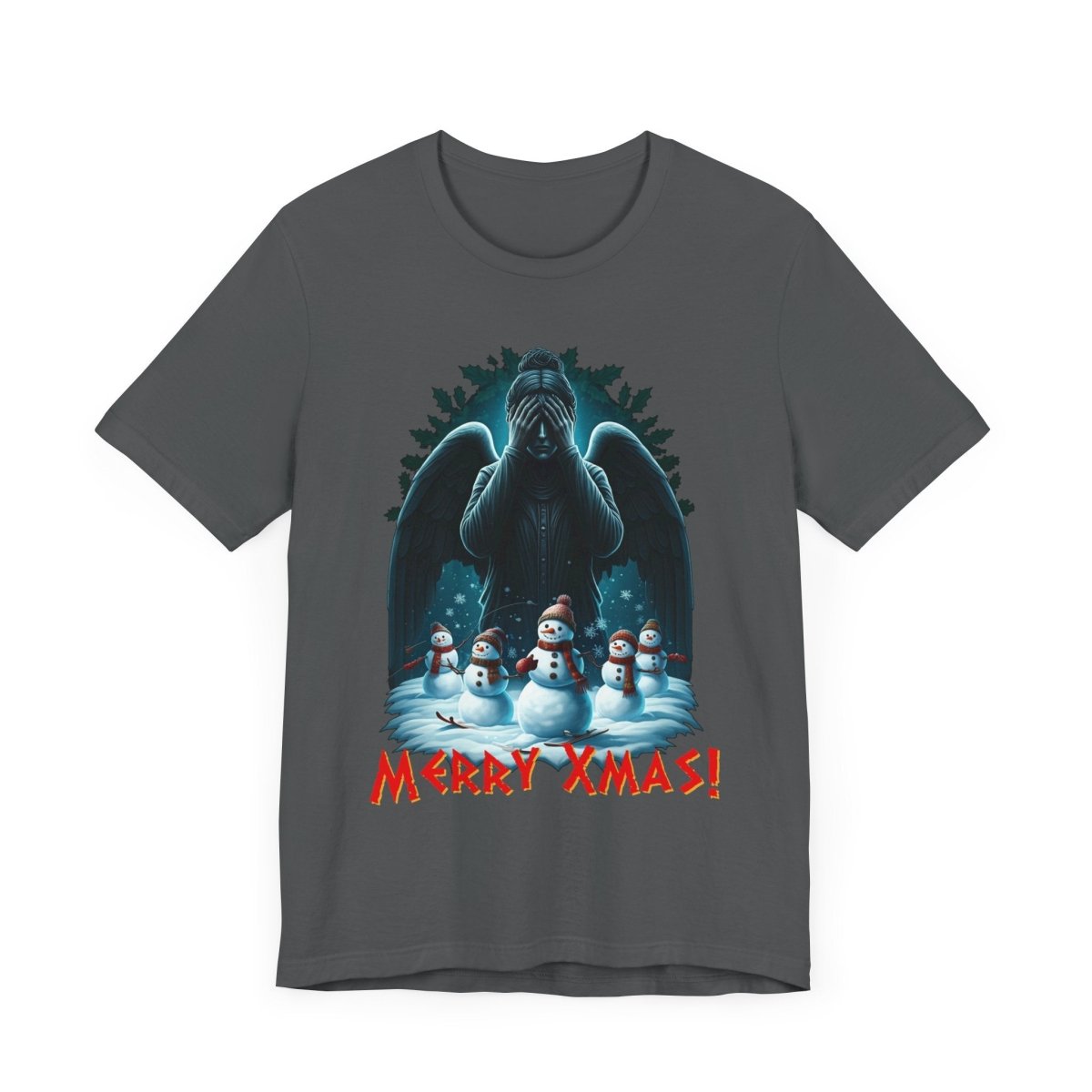 Weeping Angel with Snowmen - Heavy Cotton T-shirt - soapbox169 - A Little Gift Shop