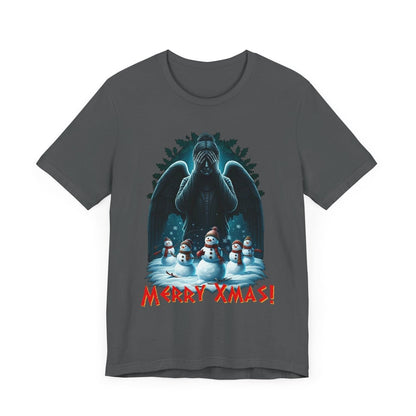 Weeping Angel with Snowmen - Heavy Cotton T-shirt - soapbox169 - A Little Gift Shop