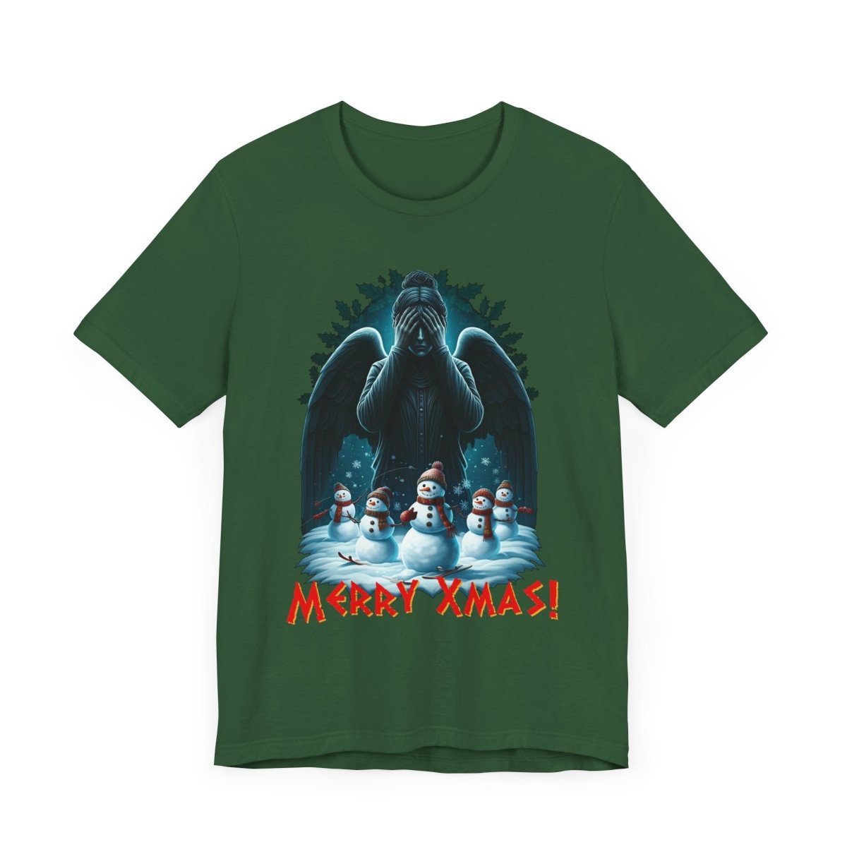 Weeping Angel with Snowmen - Heavy Cotton T-shirt - soapbox169 - A Little Gift Shop