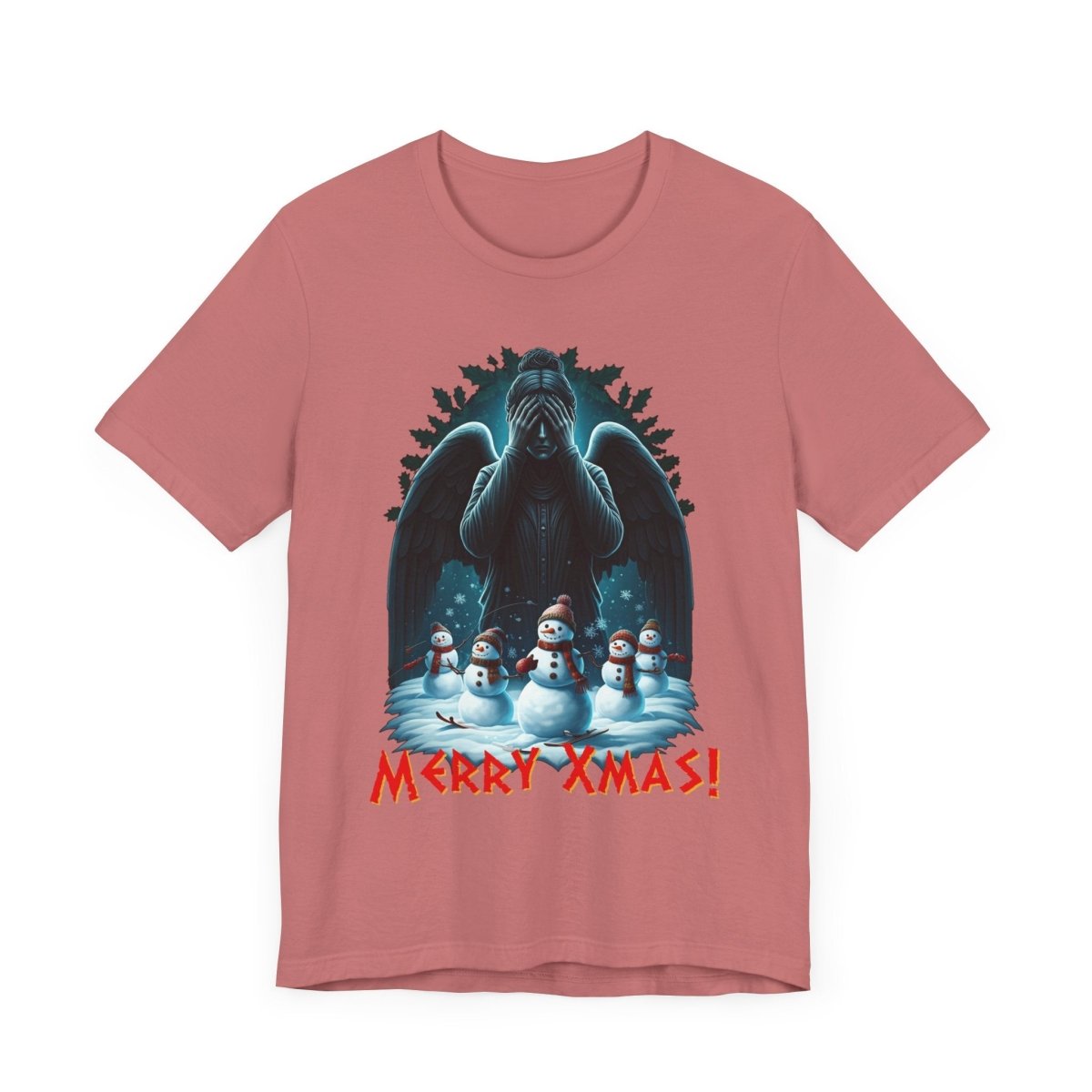 Weeping Angel with Snowmen - Heavy Cotton T-shirt - soapbox169 - A Little Gift Shop