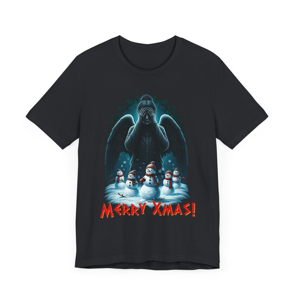 Weeping Angel with Snowmen - Heavy Cotton T-shirt - soapbox169 - A Little Gift Shop