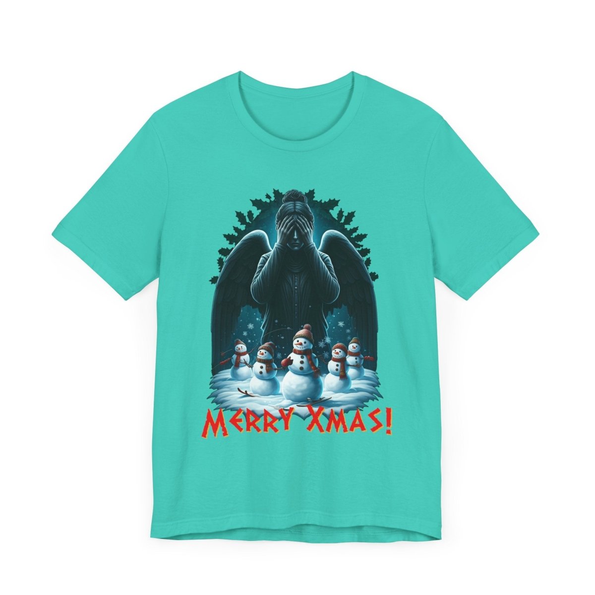 Weeping Angel with Snowmen - Heavy Cotton T-shirt - soapbox169 - A Little Gift Shop