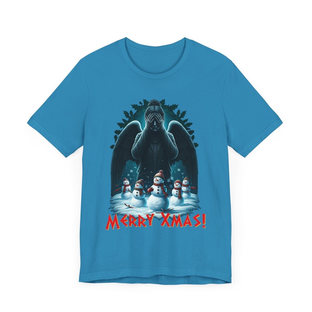 Weeping Angel with Snowmen - Heavy Cotton T-shirt - soapbox169 - A Little Gift Shop