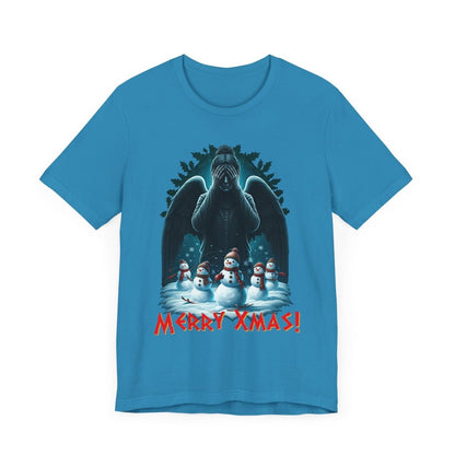 Weeping Angel with Snowmen - Heavy Cotton T-shirt - soapbox169 - A Little Gift Shop